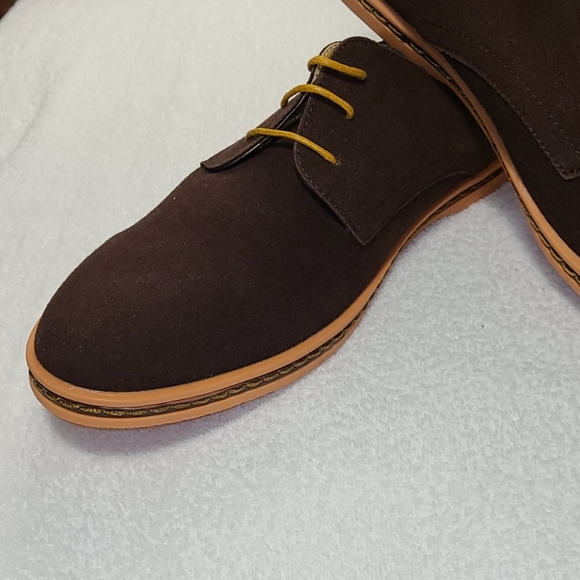 Fashion size 12 faux suede brown shoes - Picture 3 of 15